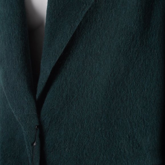 Zara Womens Green Long Coat Jacket Shawl Collar M - Picture 10 of 14